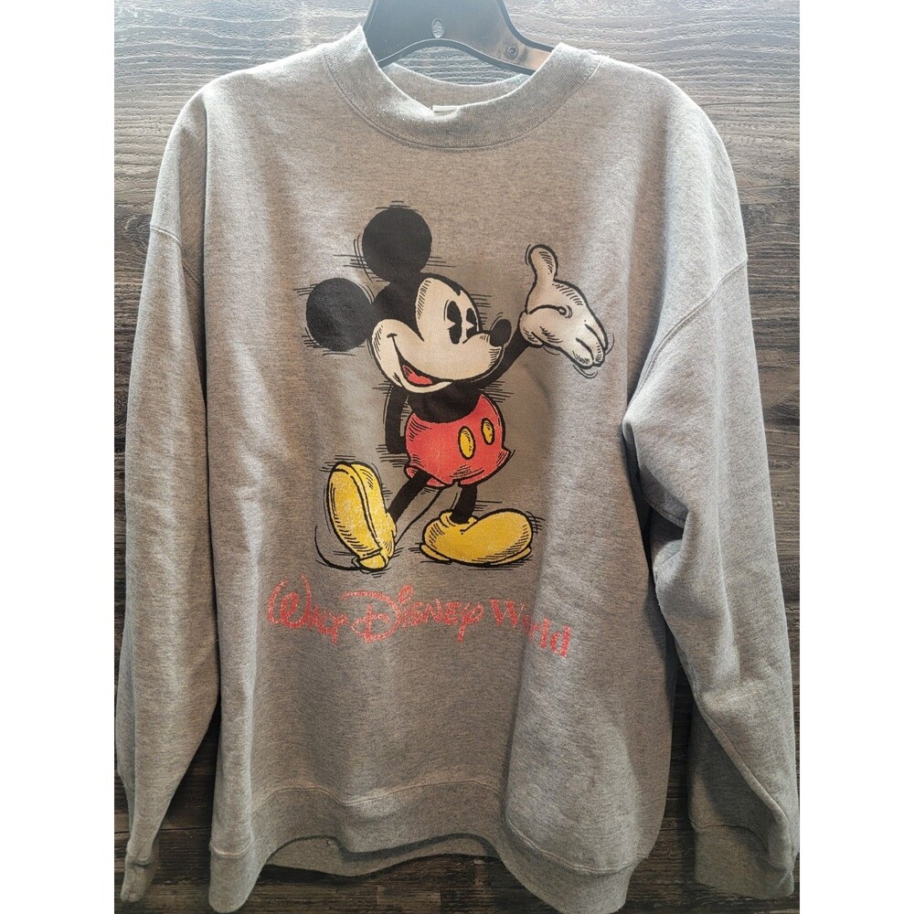 Vintage 90s Disney Mens L Walt Disney World Mickey Mouse Crewneck Sweatshirt